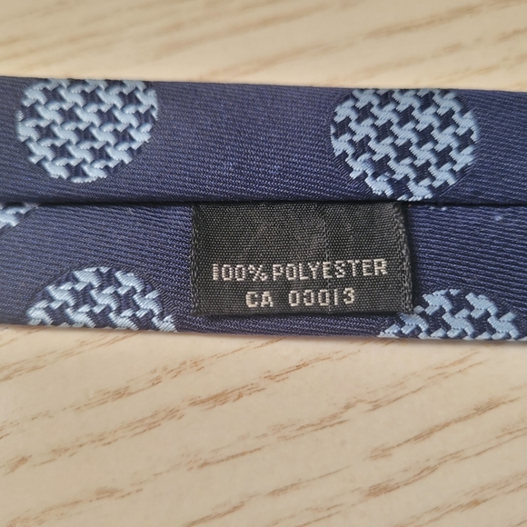 CHRISTIAN DIOR Navy Blue Vintage Tie with Light Blue Circles, Golf Balls - Picture 5 of 8